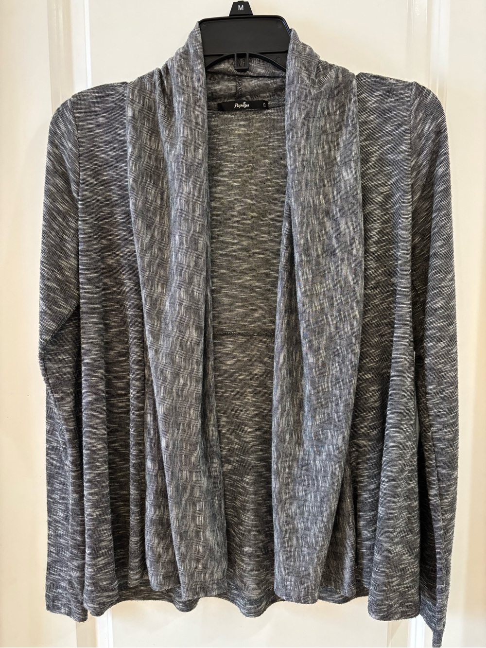 Papaya Heathered Gray Open-Front Women's Cardigan